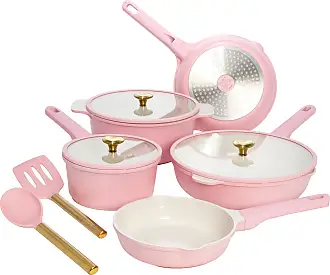  Paris Hilton Epic Nonstick Pots and Pans Set, Multi-layer  Nonstick Coating, Tempered Glass Lids, Soft Touch & Reversible Bamboo  Cutting Board Set with Heart Shaped Cut-Out: Home & Kitchen