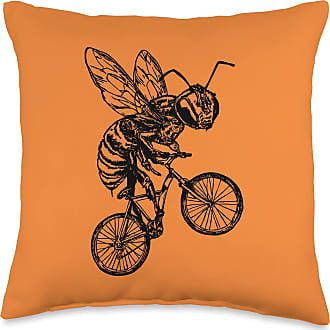 16x16 Multicolor SEEMBO Pitbull Cycling Bicycling Riding Bike Throw Pillow