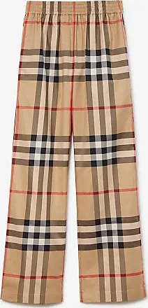 Striped checked cotton-blend wide-leg pants