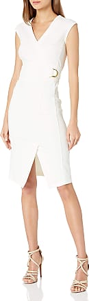 Nanette Lepore Womens Slvls Wrap Dress W/Self Beltt, Cannoli Cream, 4