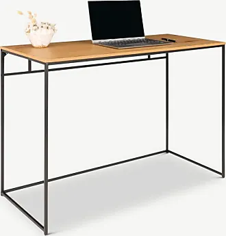Bureau De Table Informatique En Mdf Métal 120x60 Cm Noir Et Blanc