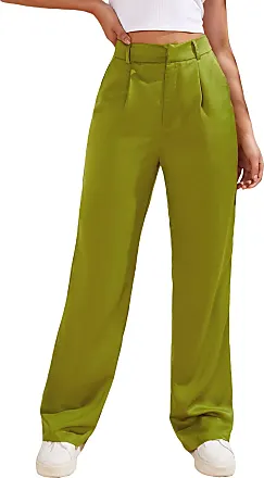 MakeMeChic Women's Casual High Waisted Belted Tapered Pants with Pockets  Black S at  Women's Clothing store