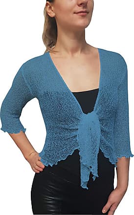 Ladies Knitted Crop Plus Size Crochet Fish Net Bolero Shrugs Tops 8-20 