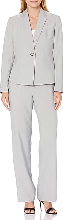 Le Suit Womens 1 Button Peak Lapel Herringbone Pant Suit 