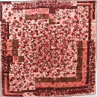 NEW LOUIS VUITTON White Damier Azur PINK TAHITIENNE ROSE Cotton Scarf, 76”  x 39”