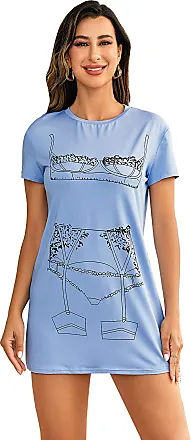 Floerns Women's Funny Lingerie Nightgown Cute Print Tshirt Sleepdress,  White, X-Small : : Clothing, Shoes & Accessories