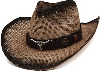 Yosang Adult Straw Cowboy Hat Wide-Brimmed Woven Summer Sun Hat 