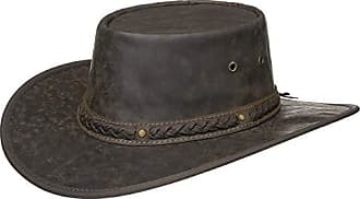 Barmah 1079 Red Rock Squashy Rugged Kangaroo Leather Hat with Chin Strap K/änguru Leder mit Kinnband
