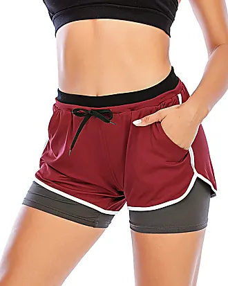 2 In 1 Womens Active Sporty Leggings: Double Layer Running Shorts