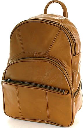 Moda Luxe Backpack Drawstring Closure Adjustable Straps Canvas Lined Leather