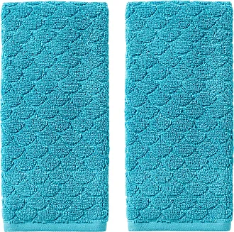 Calvin Klein Grindle Logo Band Printed 1 Piece Terry Hand Towel - 18 x 32 Inches, 100% Cotton 500 GSM (Teal)