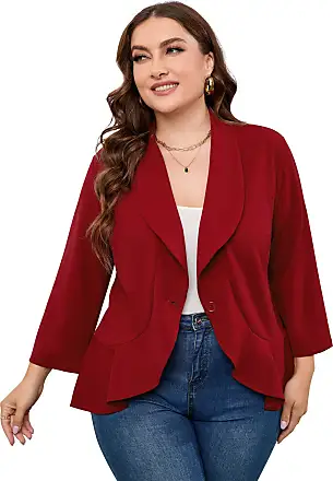 KOJOOIN Womens Plus Size Crew Neck Casual Loose 3/4 Sleeve Chiffon Blouse  Double-Layered Shirt Tops