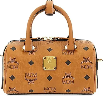 MCM Small Cognac Signature Visetos Original Drawstring Bucket Bag at  FORZIERI