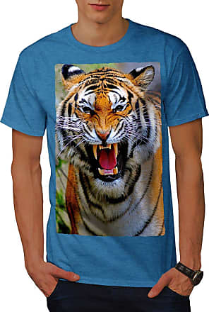 wellcoda Tiger Face Head Art Mens Sweatshirt Wild Casual Jumper