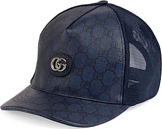 Gucci - Men - Webbing-Trimmed Monogrammed Canvas Baseball Cap Blue - L