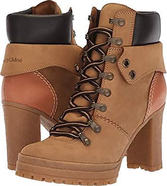 see by chloe leather trimmed suede ankle boots