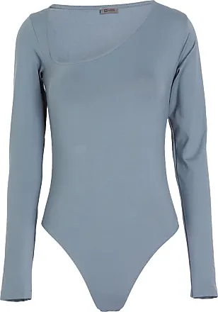 Guilia Dark Gray Short Sleeve Bodysuit, XS-L