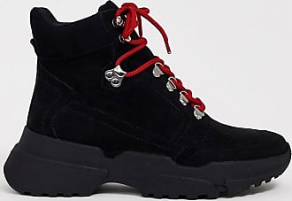 pull&bear lace front cleated sole hiker boot