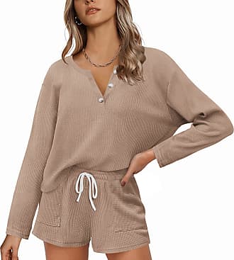Ekouaer Womens Ribbed Knit Pajama Sets Short Sleeve Pjs 2 Piece Loungewear  Outfits with Pockets : : Clothing, Shoes & Accessories