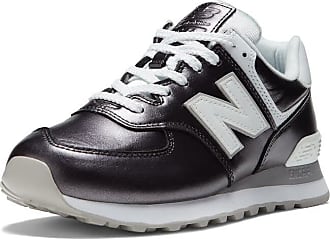 New Balance Leather 574 Trainers in Gray Black - Save 15% Womens Trainers New Balance Trainers 