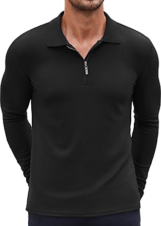 COOFANDY Men's Knit Polo Shirts Long Sleeve Sweater Polo Lightweight  Fashion Casual Collared T Shirts at  Men’s Clothing store