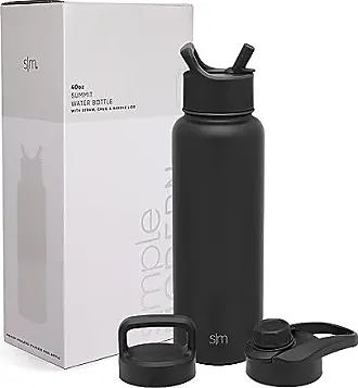 Summit Water Bottle Lid 3-Pack Bundle - Flip Lid with Handle, Insulated Straw, Midnight Black
