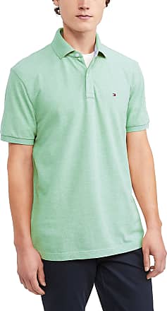 Tommy Hilfiger Men's Regular Short Sleeve Cotton Pique Polo Shirt in  Classic Fit, Apple Green Heather, Large