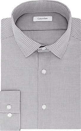 Calvin Klein Mens Dress Shirt Slim Fit Non Iron Gingham