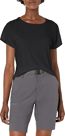 Danskin Womens Mesh Yoke Short Sleeve T-Shirt, Black Salt, X-Large