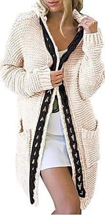 Femme Hiver Cardigan Long Tricot Veste Ouvert Épais Manches Longues Pull  Gilet Chaud Capuche Manteau Sweater Chandail Outwear Pullover Confortable  Manteau De Couleur Unie : : Mode