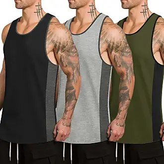 Scoop Neck Slight Stretch Sports Tank Top, Cami Top, Men's Summer Gym Solid Color Dry Fit Sleeveless Active Workout The Bodybuilding and Fitness