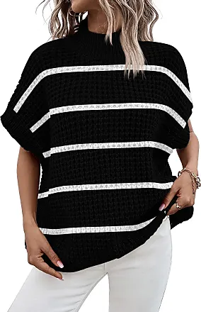 Allegra K Women's Sleeveless Mock Neck Fitting Knit Basic Vest Sweater Tank  Tops Black X-Large