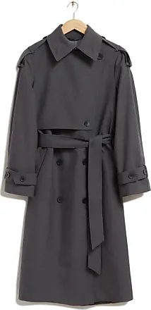 Trench Coat in Wool Blend Grey