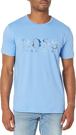 Hugo Boss Tauno 7 Mens Turquoise Graphic Crewneck T-Shirt US M IT 50