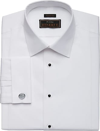 Jos. A. Bank Mens Reserve Collection Tailored Fit Bib-Front Spread Collar Formal Dress Shirt - Big & Tall, White, 18 1/2x37 Tall