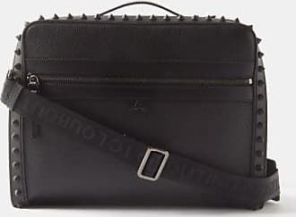 CHRISTIAN LOUBOUTIN Loubitown Spiked Full-Grain Leather Messenger