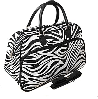 World Traveler 21-Inch Carry-On Shoulder Tote Duffel Bag, Black Trim Zebra, One Size