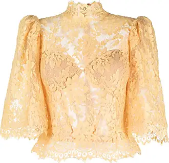 Gemy Maalouf crystal-embellished wide-sleeve blouse - Yellow