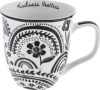 Karma Gifts 16 oz Black and White Boho Mug Mermaid - Cute Coffee and Tea  Mug - Ceramic Coffee Mugs for Women and Men