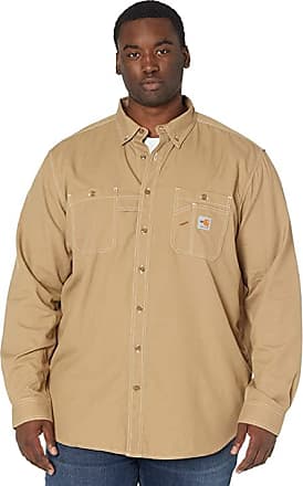 Carhartt mens Rugged Flex Rigby Short Sleeve (Big & Tall) Work Utility  Button Down Shirt, Dark Khaki, 3X-Large Tall US