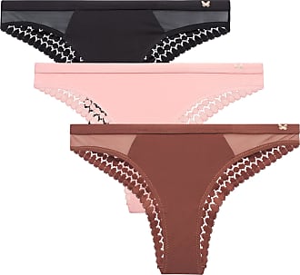Jessica Simpson Women's Stretch Lace No Show Thong Panties Underwear Multi-Pack 