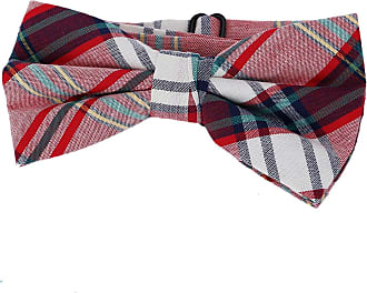 DQT Woven Tartan Plaid Adjustable Pre-Tied Men's Bow Tie & Handkerchief Set 