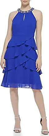 Jessica Howard Womens Plus Causal Eyelet Sheath Dress Blue 20W