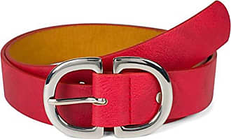 styleBREAKER ceinture en cuir véritable uni avec surface brillante et grosse boucle longueur ajustable unisexe 03010104 