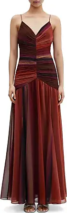 Mango Ruffle Tie Chiffon Maxi Dress At Nordstrom in Red