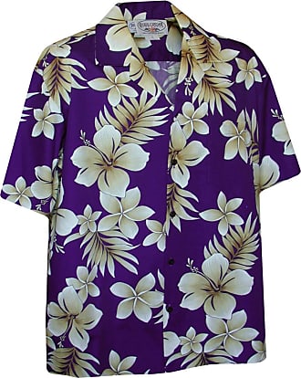 Pacific Legend White Hibiscus Blue Cotton Women's Fitted Hawaiian Shirt