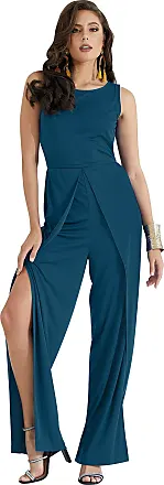 koh koh Plus Size Womens Short Sleeve Sexy Formal Cocktail Casual Cute Long  Pants One Piece Fall Pockets Dressy Jumpsuit Romper Long Leg Pant Suit