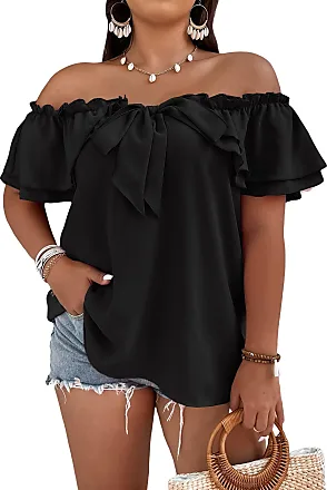 Summer Clothes for Women Off The Shoulder Tops Sexy Casual Boho Shirts  Blouses A Red at  Women's Clothing store