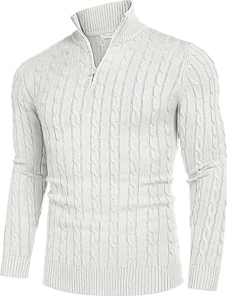 COOFANDY Men's Turtleneck Sweater Slim Fit Cotton Ribbed Knitted
