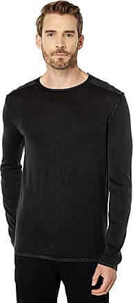 John Varvatos Collection Men's Long Sleeve Pima Cotton Crew Tee Shirt Black